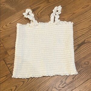 Art Class Cream Smocked Tank Top